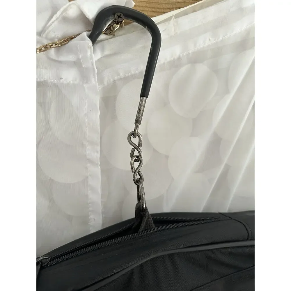 VTG Lands' End Carry On Luggage Black NYLON Garment Bag folding With Strap USA